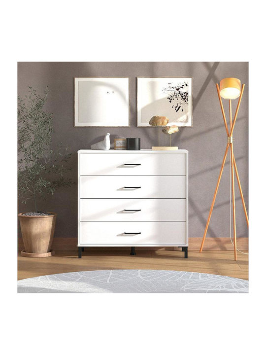 Wooden Chest of Drawers White 93x40x90cm