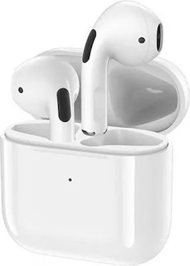 Remax TWS-10 Plus Earbud Bluetooth Handsfree Ακουστικά με Θήκη Φόρτισης Λευκά