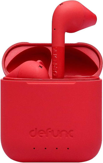 Defunc True Go Slim Earbud Bluetooth Handsfree Earphones with Sweat Resistance and Charging Case Red