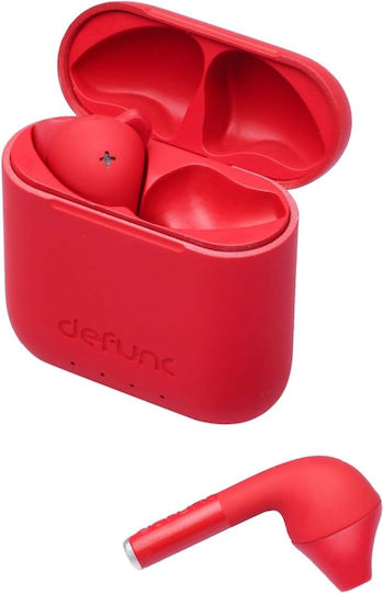 Defunc True Go Slim Earbud Bluetooth Handsfree Earphones with Sweat Resistance and Charging Case Red