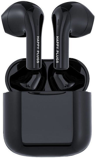 Happy Plugs Joy In ear Bluetooth хендсфри Слушалки с Устойчивост на Пот и Кутийка за Зареждане Черен