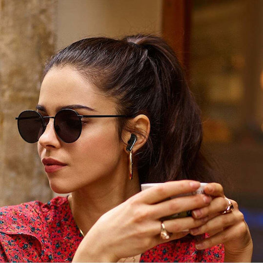 Happy Plugs Joy In ear Bluetooth хендсфри Слушалки с Устойчивост на Пот и Кутийка за Зареждане Черен