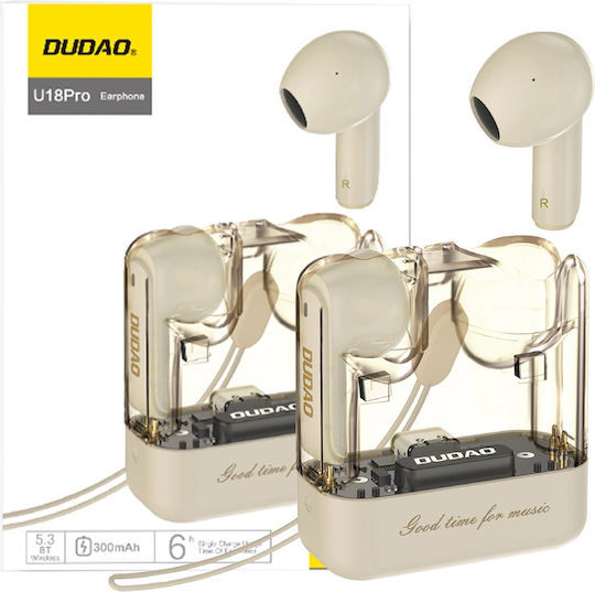 Dudao U18pro In-ear Bluetooth Handsfree Earphones with Charging Case Beige