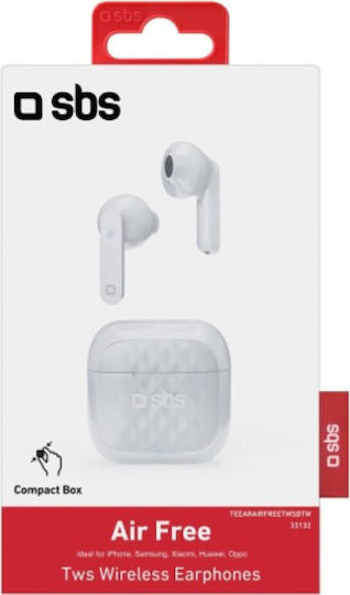 SBS Air Free Earbud Bluetooth Handsfree Ακουστικά με Θήκη Φόρτισης Λευκά