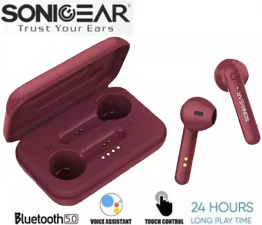 Sonic Gear TWS 3+ In ear Bluetooth хендсфри Слушалки с Кутийка за Зареждане Червен