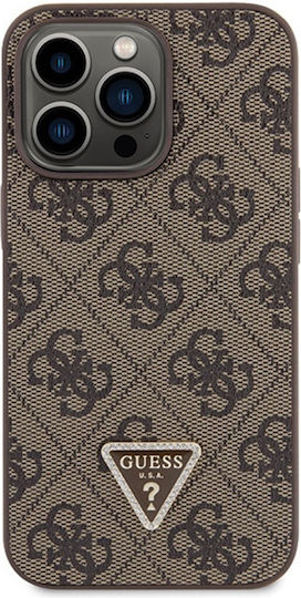 Guess Metallisch Logo Rückseite Umschlag mit Braunen Nackenriemen (iPhone 13 Pro)