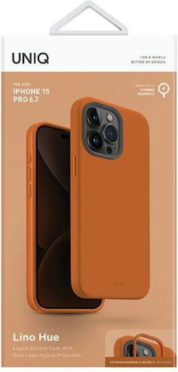 Uniq Hue Back Cover Σιλικόνης Μαγνητικό Μπεζ (iPhone 15 Pro Max)