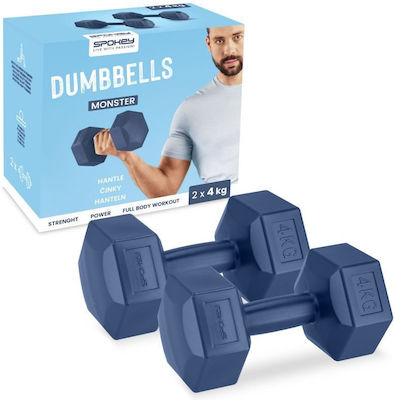 Spokey Monster Set of Hexagon Dumbells 2 x 4kg