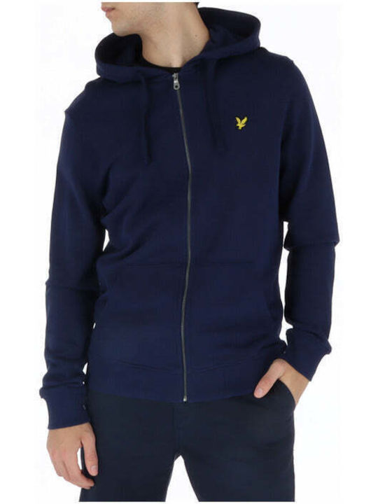 Lyle and Scott Men's Sweatshirt Jacket with Hood and Pockets Blue