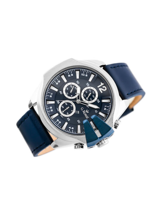 G.Rossi Men's Watch 14mm Battery with Blue Leather Strap