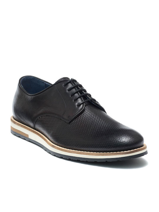 Perlamoda Men's Leather Casual Shoes Black