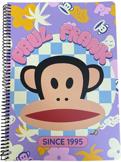 Caiet cu spirală Bmu Paul Frank A4 2-subiecte 70 foi 1995-logo Fata 346-86440 Paul Frank
