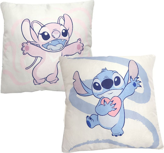 Disney Детска Декоративна Възглавница Stitch Екрю 40x40см