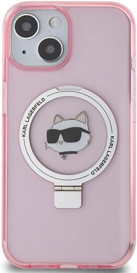 Karl Lagerfeld Choupette Head Magsafe Back Cover Πλαστικό Ροζ (iPhone 15)