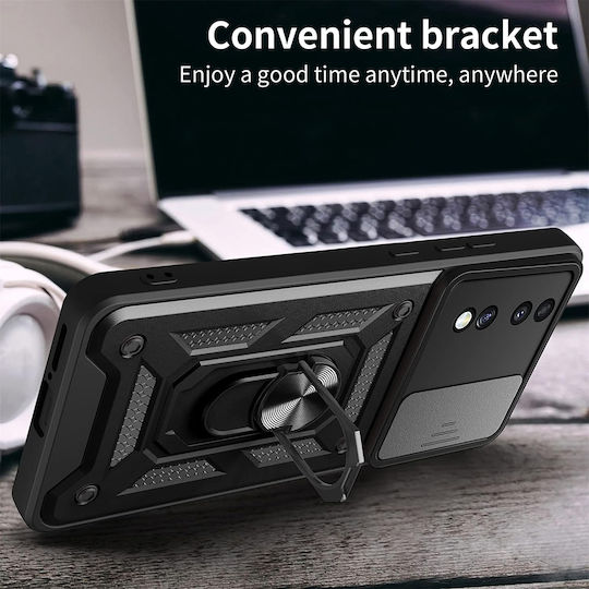 Techsuit Shield Back Cover Plastic / Silicone Black (Honor 70)
