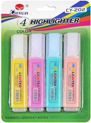 Highlighters Pastel 5mm Set of 4 Justnote 80854 1 Set 60-834