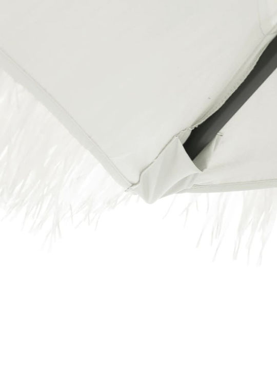 Round Metal White Garden & Terrace Parasol 2.48m