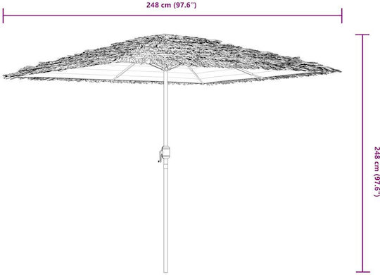 Umbrelă Rotundă Metalică Albă Φ2.48xÎnălțime2.48m