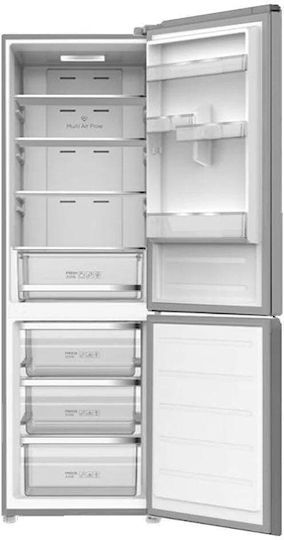 TCL Fridge-Freezer 318lt Total NoFrost H185xW59.5xD63cm Gray RP318BSE1