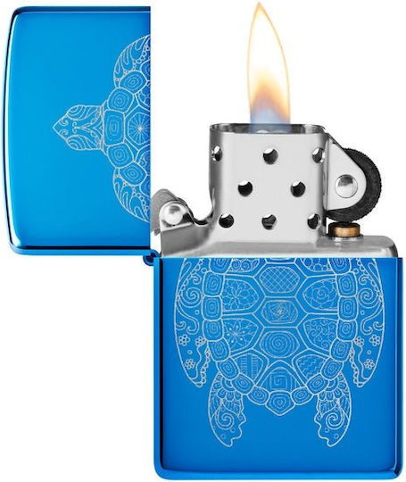 Zippo 46177 Zen Turtle Design Steel Blue