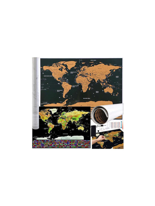 Scratch Map World Flags Accessories 82x59 Cm Aria Trade