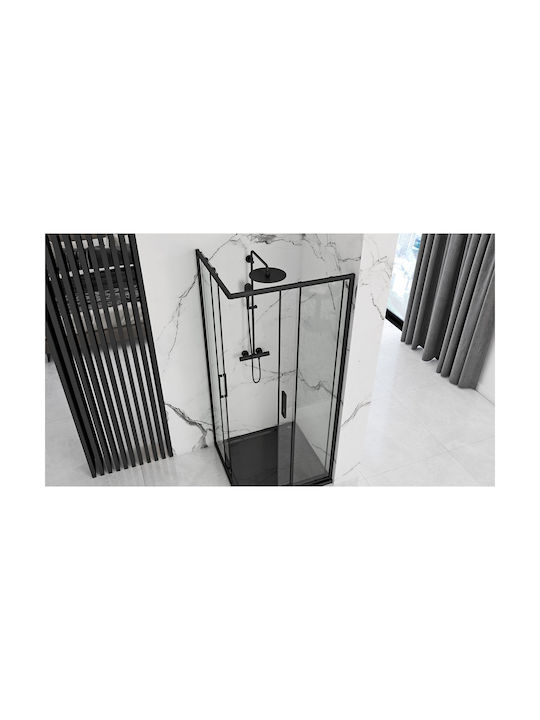Rea Καμπίνα Ντουζιέρας 80x190cm Black
