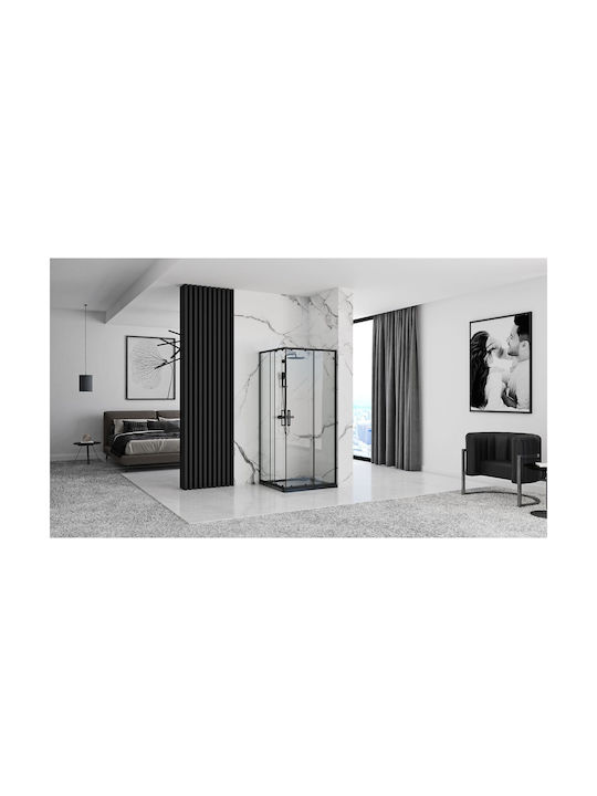 Rea Καμπίνα Ντουζιέρας 80x190cm Black