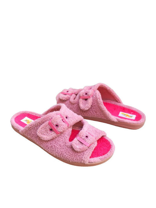 Anatomische Frottee Damen Hausschuhe Rosa