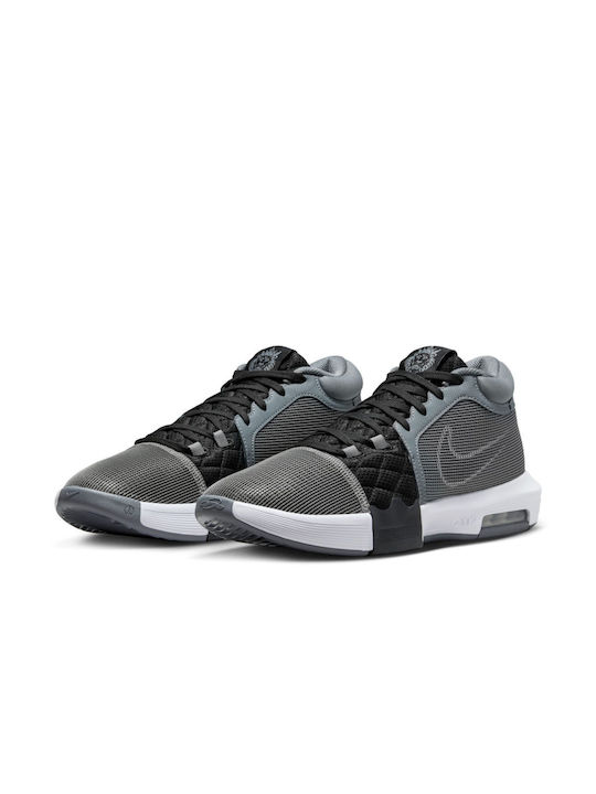 Nike LeBron Witness 8 Ψηλά Μπασκετικά Παπούτσια Cool Grey / Μαύρο / Λευκό
