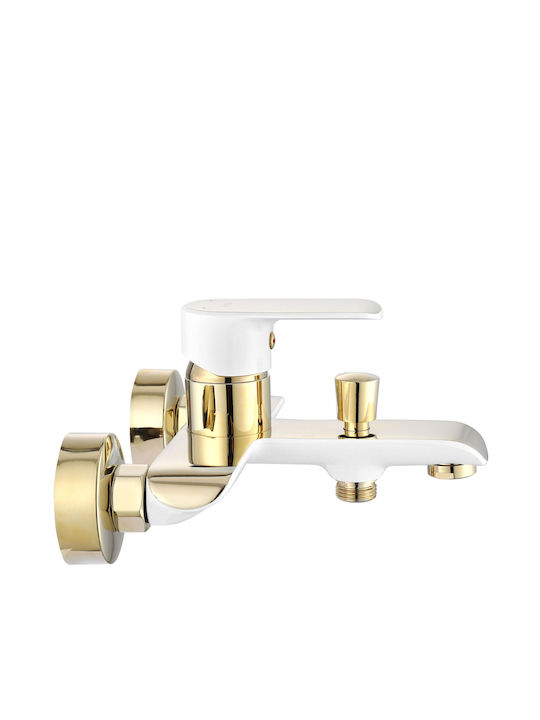 Rea Bloom Mixing Bathtub Faucet Complete Set White
