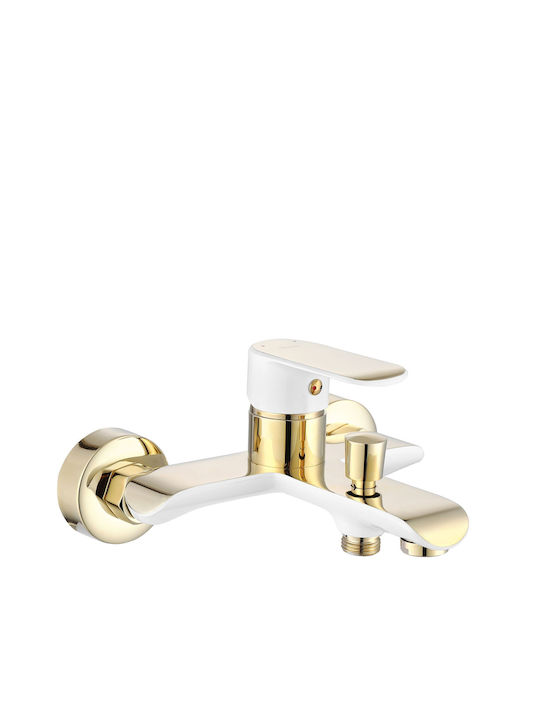 Rea Bloom Mixing Bathtub Faucet Complete Set White