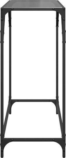 Console Table Metal with Glass Surface Black L80xW35xH81cm
