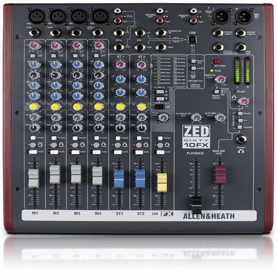 Allen & Heath ZED60-10FX Analoge Konsole 10 Kanäle / 4 XLR-Eingänge