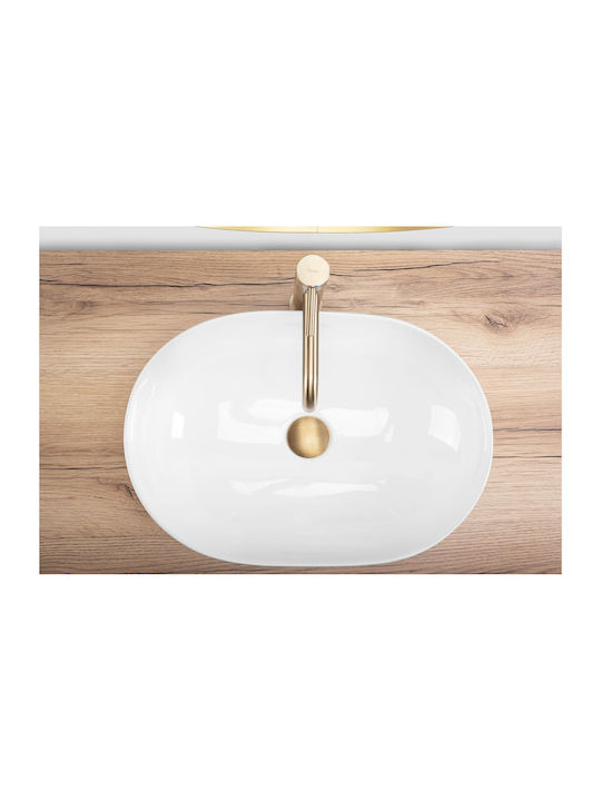 Rea Countertop Sink Ceramic 49x35x14cm White