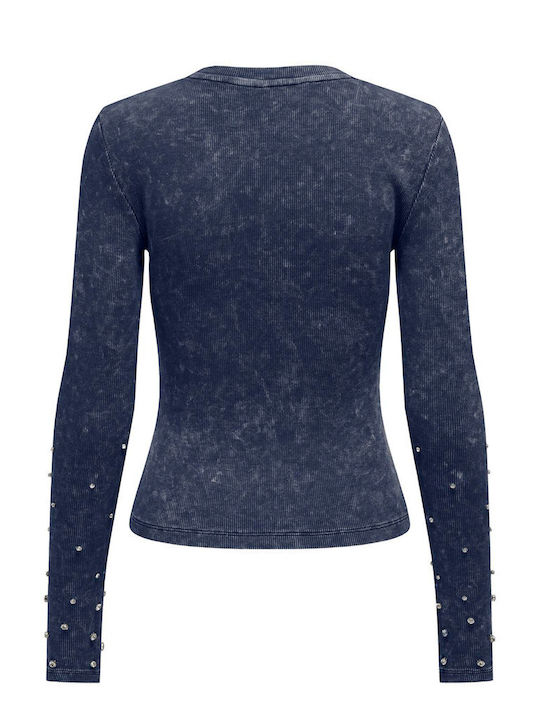 Only Women's Athletic Blouse Long Sleeve Dark Blue