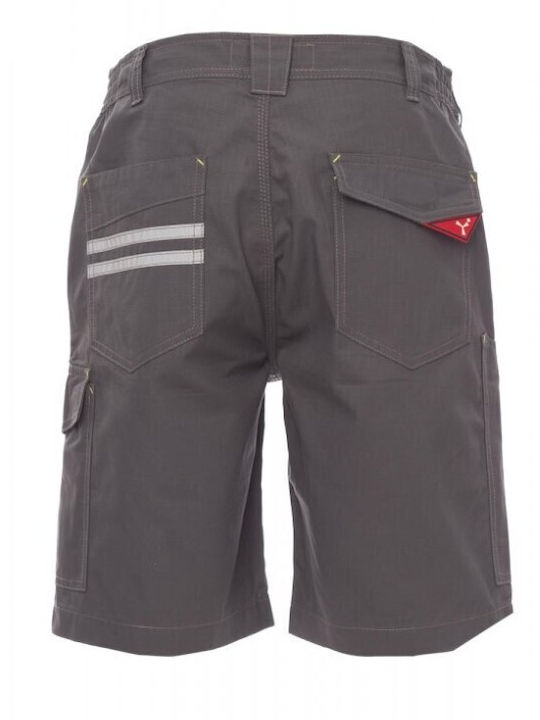 Payper Caracas Reflective Work Shorts Gray made of Cotton