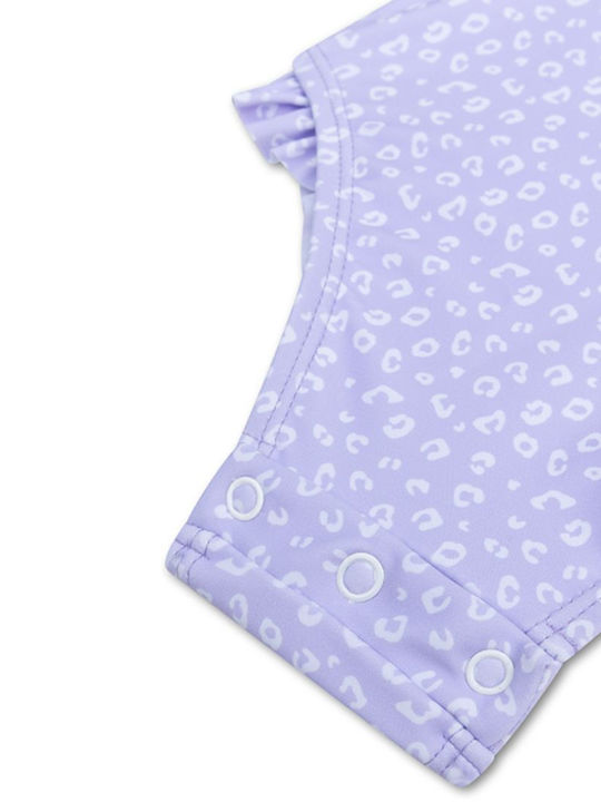 Swim Essentials Kinder Badeanzug Langarm-Einteiler Lila Leopard