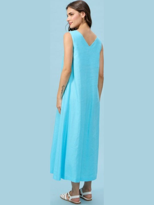 Sommer Midi Damenkleid Hellblau