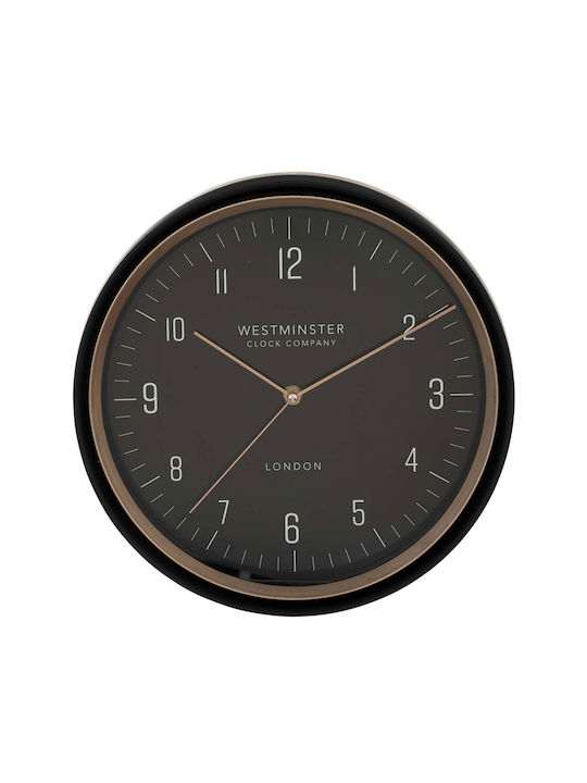 Spitishop Wall Clock Plastic Black Ø29cm