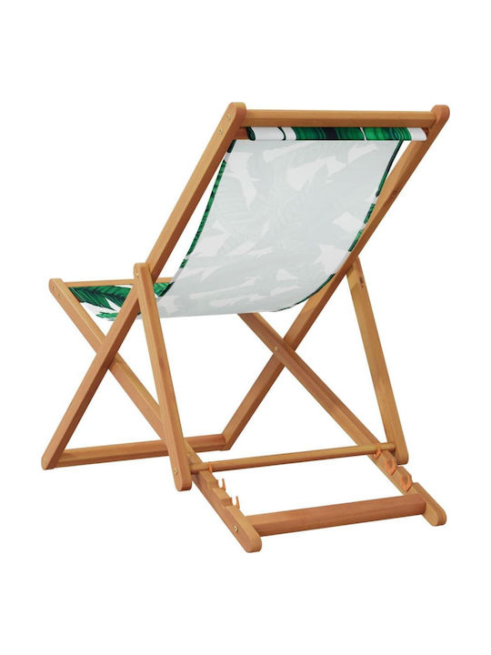 Deckchairs Wooden with Green Fabric 2pcs 62x98x62cm