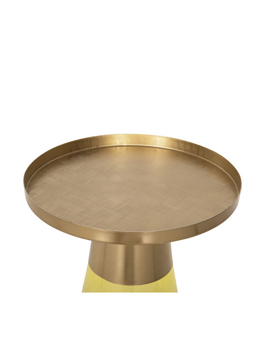 Rundes Beistelltisch Glas Grüner / Goldener M39,5xL39,5xH52cm