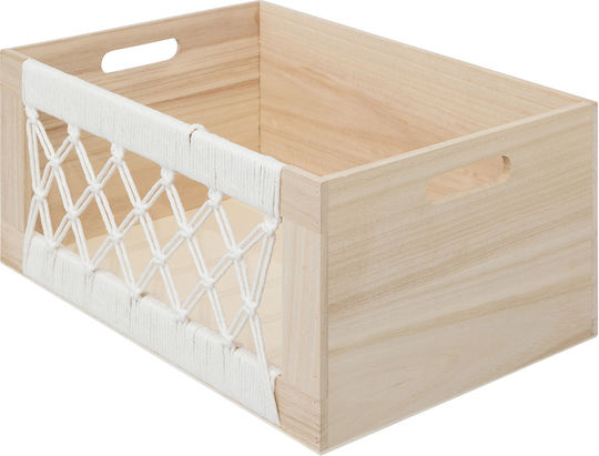 Atmosphera Child Storage Box Made of Wood Australie Beige 36x18x26cm 3 Pieces