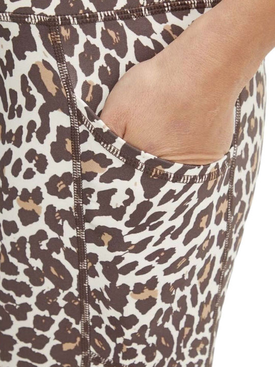 Frauen Gekürzt Leggings Braun