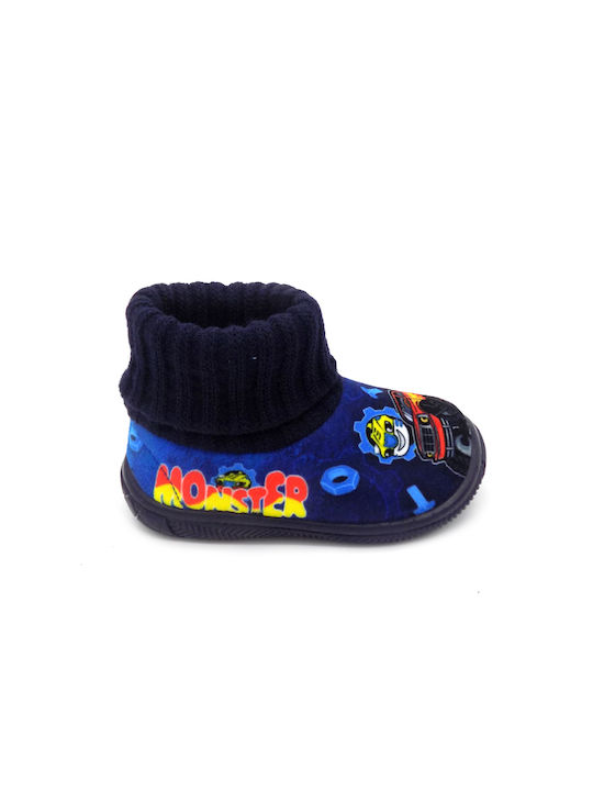 Kinderhausschuhe Stiefel Marineblau
