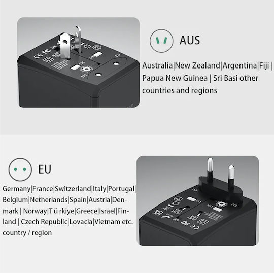 Techsuit Αντάπτορας Πρίζας από Universal σε Universal