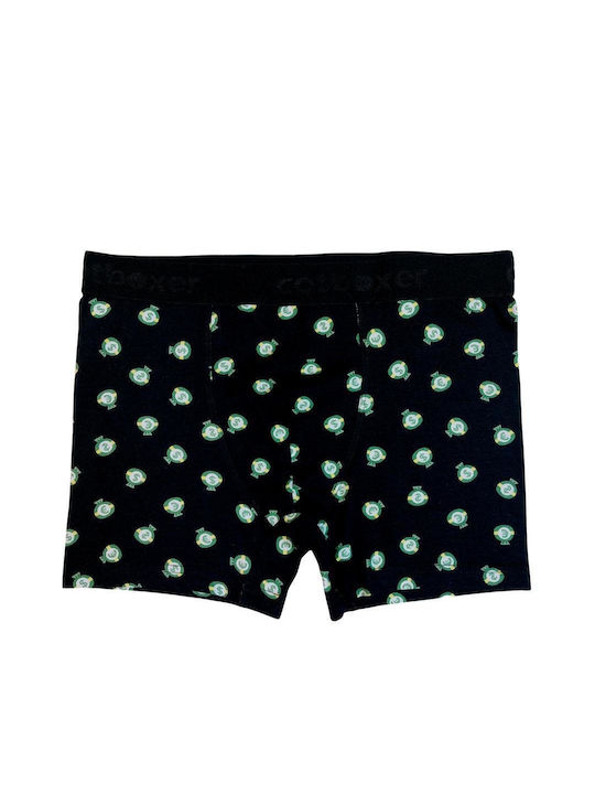 CotBoxer Men's Boxer Black with Patterns