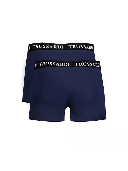 Trussardi Men's Boxers Blue with Patterns 2Pack