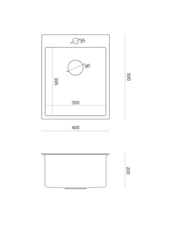 Quadron Drop-In Kitchen Sink Inox M86xP50cm Silver