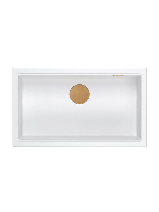 Quadron Drop-In Sink Synthetic Granite W76xD44cm White