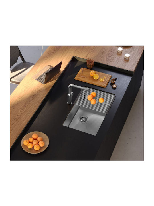Quadron Drop-In Sink Inox Brushed W74xD44cm Silver
